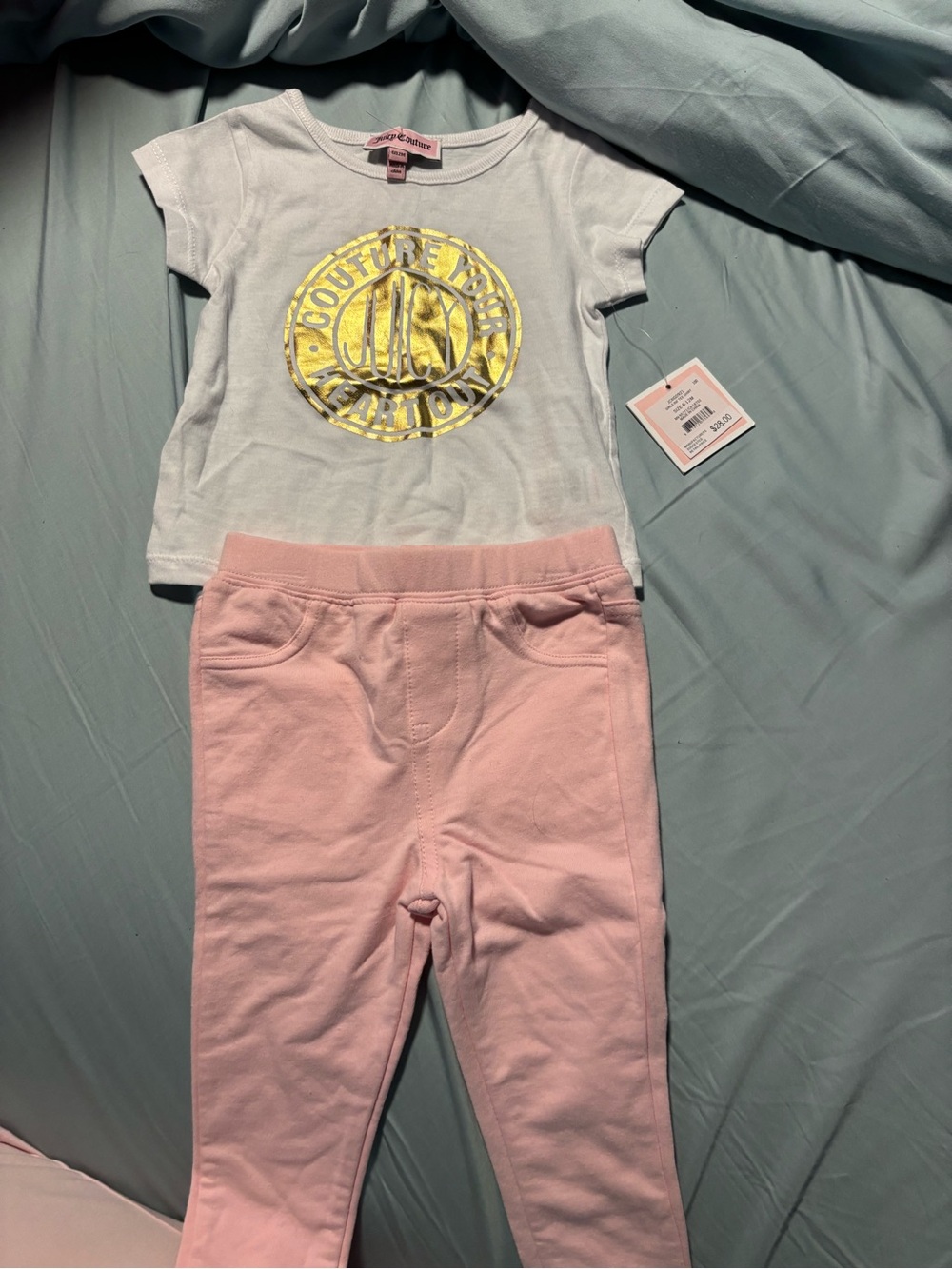 Juicy Couture Girls' Light Pink Stretch Knit Leggings